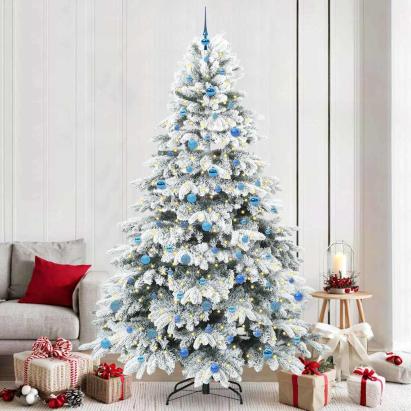 Brad de Crăciun artificial cu 300 LED Verde 240 cm PE și PVC GartenMobel Dekor
