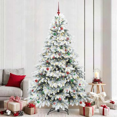 Brad de Crăciun artificial cu 300 LED Verde 240 cm PE și PVC GartenMobel Dekor
