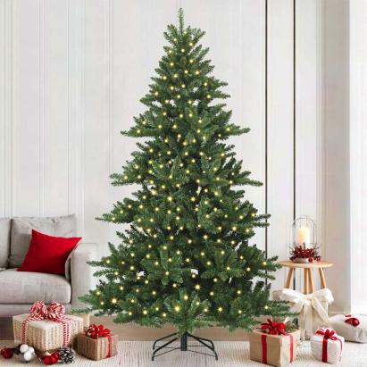 Brad de Crăciun artificial cu ramuri articulare Verde 210 cm GartenMobel Dekor