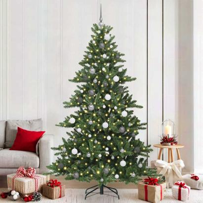 Brad de Crăciun artificial cu ramuri articulare Verde 210 cm GartenMobel Dekor