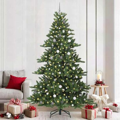 Brad de Crăciun artificial cu ramuri articulare Verde 240 cm GartenMobel Dekor