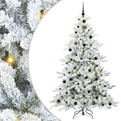 Brad de Crăciun artificial cu ramuri articulare Alb 210 cm PVC GartenMobel Dekor