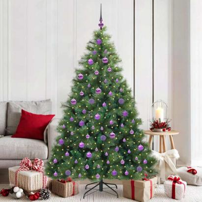 Brad de Crăciun artificial cu 300 LED Verde 180 cm PE și PVC GartenMobel Dekor