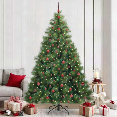 Brad de Crăciun artificial cu 300 LED Verde 240 cm PE și PVC GartenMobel Dekor