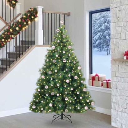 Brad de Crăciun artificial cu 300 LED Verde 240 cm PE și PVC GartenMobel Dekor