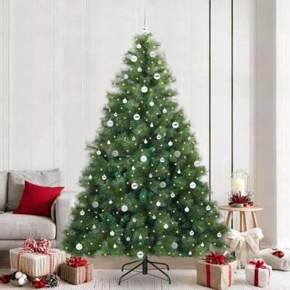 Brad de Crăciun artificial cu 300 LED Verde 240 cm PE și PVC GartenMobel Dekor