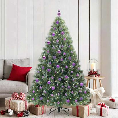 Brad de Crăciun artificial cu 300 LED Verde 180 cm PE și PVC GartenMobel Dekor