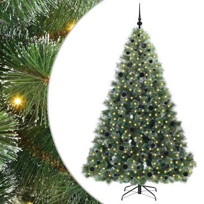 Brad de Crăciun artificial cu 300 LED Verde 210 cm PE și PVC GartenMobel Dekor