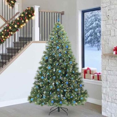 Brad de Crăciun artificial cu 300 LED Verde 240 cm PE și PVC GartenMobel Dekor