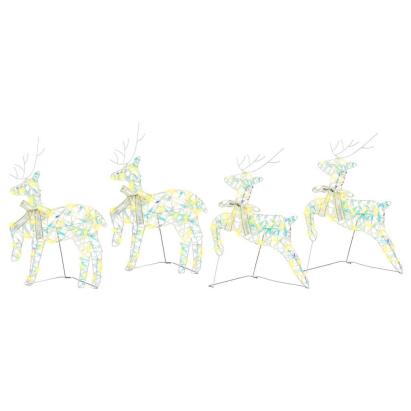 Renii LED cu 80 LED 4 pcs Multicolor 64 x 42 x 15 cm PET GartenMobel Dekor
