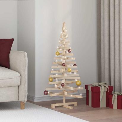 Brazi de Crăciun cu suport natural 120 cm Lemn masiv de pin GartenMobel Dekor