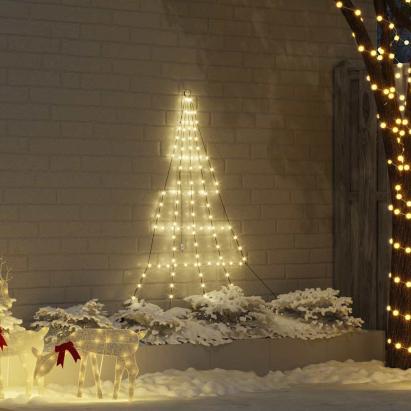 Brad de Crăciun LED cu 112 LED Alb cald 511 cm Metal GartenMobel Dekor