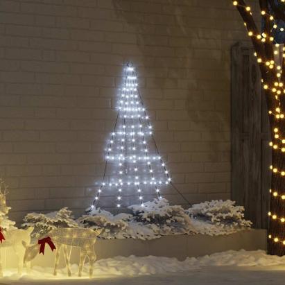 Brad de Crăciun LED cu 112 LED Alb rece 511 cm Metal GartenMobel Dekor