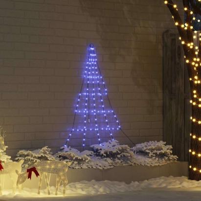 Brad de Crăciun LED cu 112 LED albastru 511 cm Metal GartenMobel Dekor