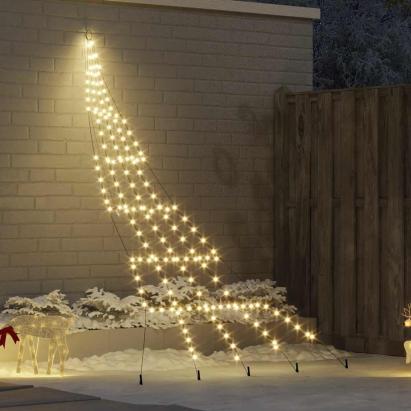 Brad de Crăciun LED cu 168 LED Alb cald 511 cm Metal GartenMobel Dekor