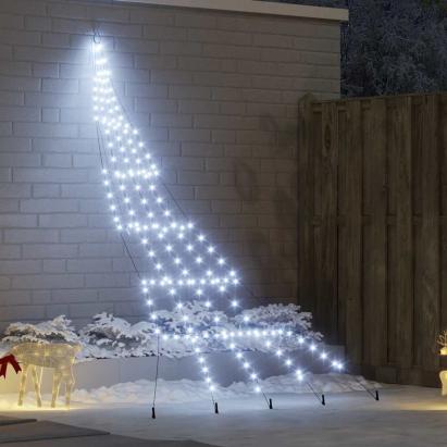 Brad de Crăciun LED cu 168 LED Alb rece 511 cm Metal GartenMobel Dekor