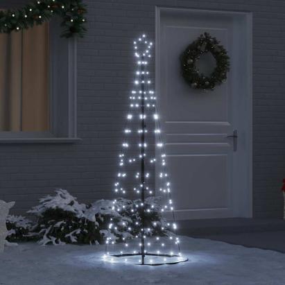 Brad de Crăciun LED cu 390 LED cu suport Alb rece 250 cm Fier GartenMobel Dekor