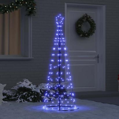 Brad de Crăciun LED cu 390 LED cu suport albastru 250 cm Fier GartenMobel Dekor