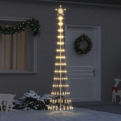 Brad de Crăciun LED Alb cald 138.5 x 138.5 x 399 cm Metal GartenMobel Dekor