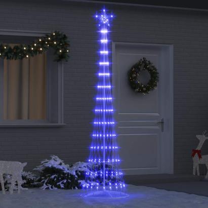 Brad de Crăciun LED albastru 138.5 x 138.5 x 399 cm Metal GartenMobel Dekor