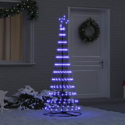 Brad de Crăciun LED albastru 138.5 x 138.5 x 399 cm Metal GartenMobel Dekor