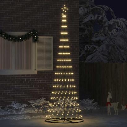 Brad de Crăciun LED Alb cald 138.5 x 138.5 x 399 cm Metal GartenMobel Dekor
