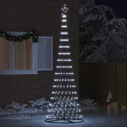 Brad de Crăciun LED Alb rece 138.5 x 138.5 x 399 cm Metal GartenMobel Dekor