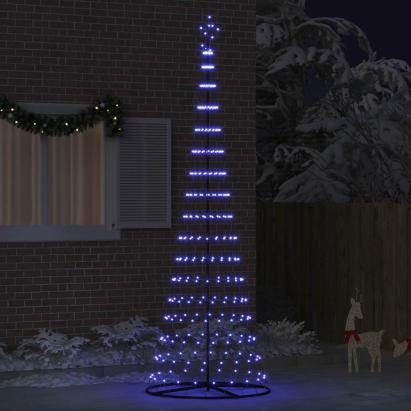 Brad de Crăciun LED albastru 138.5 x 138.5 x 399 cm Metal GartenMobel Dekor