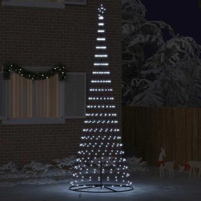 Brad de Crăciun LED Alb rece 138.5 x 138.5 x 399 cm Metal GartenMobel Dekor