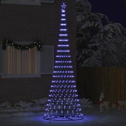 Brad de Crăciun LED albastru 138.5 x 138.5 x 399 cm Metal GartenMobel Dekor