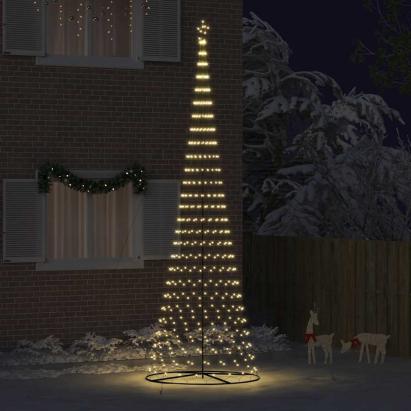Brad de Crăciun LED Alb cald 138.5 x 138.5 x 399 cm Metal GartenMobel Dekor