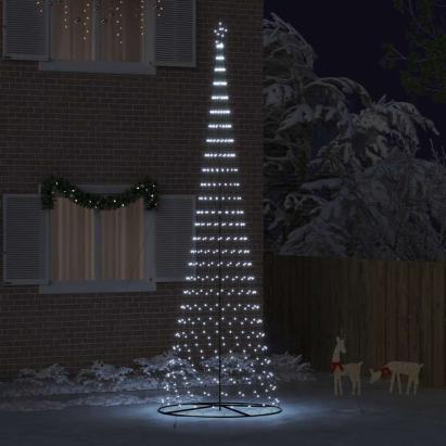 Brad de Crăciun LED Alb rece 138.5 x 138.5 x 399 cm Metal GartenMobel Dekor