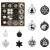 Set de Globuri de Crăciun 40 pcs Negru și Alb GartenMobel Dekor