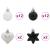 Set de Globuri de Crăciun 40 pcs Negru și Alb GartenMobel Dekor