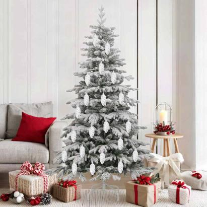 Decorațiuni pentru Pomul de Crăciun 40 pcs Argintiu GartenMobel Dekor