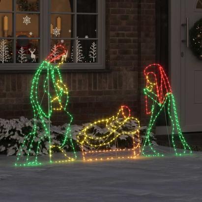 Scenă de Naștere Iluminată Multicolour 112 x 72 cm PVC GartenMobel Dekor
