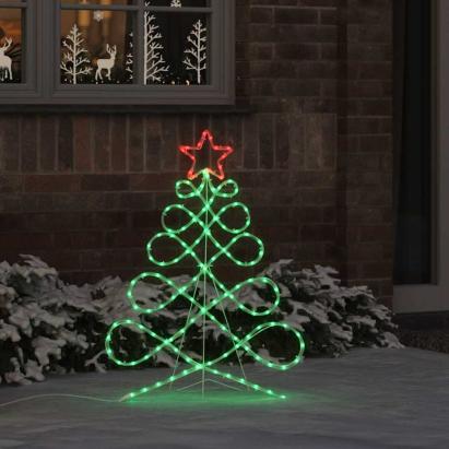 Lumină în forma unui brad de Crăciun Multicolour 80 x 56 cm PVC GartenMobel Dekor