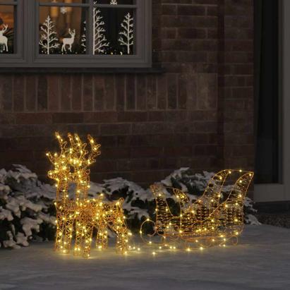 Sanie cu ren Alb cald 30 x 12 x 55 cm PET GartenMobel Dekor