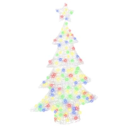 Brad de Crăciun cu 100 LED Multicolour 120 cm Acril GartenMobel Dekor