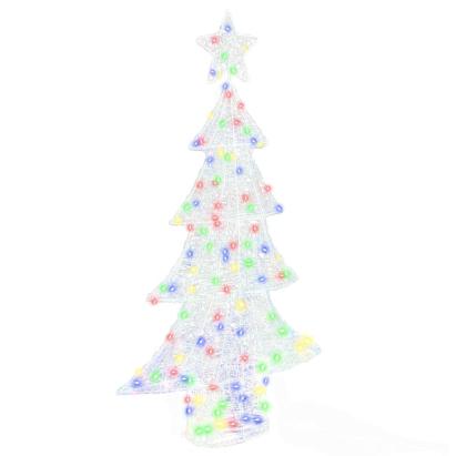 Brad de Crăciun cu 160 LED Multicolour 150 cm Acril GartenMobel Dekor