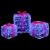 Cutie cadou cu 60 LED 3 pcs albastru 20 x 20 x 20 cm Acril GartenMobel Dekor