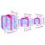 Cutie cadou cu 60 LED 3 pcs albastru 20 x 20 x 20 cm Acril GartenMobel Dekor