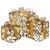 Cutie cadou cu 60 LED 3 pcs Alb cald 20 x 20 x 20 cm Ratan GartenMobel Dekor