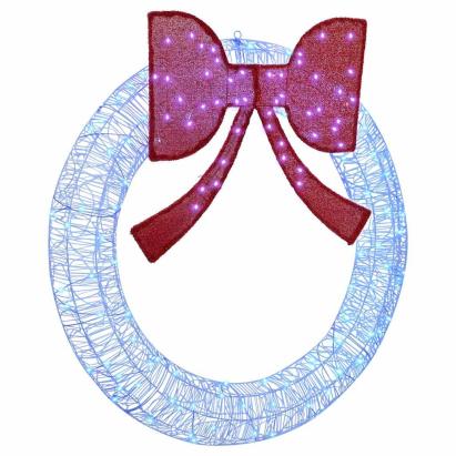 Coroană cu lumini cu bandă LED albastru 120 cm Acril GartenMobel Dekor