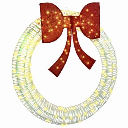 Coroană cu 150 LED Alb cald 120 cm PET GartenMobel Dekor