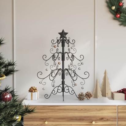 Pom de Crăciun din metal Negru 60 cm Oțel vopsit în pulbere GartenMobel Dekor