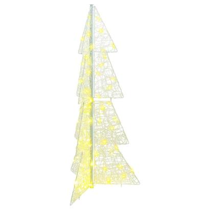 Brad de Crăciun cu 100 LED Alb cald 120 cm Acril GartenMobel Dekor