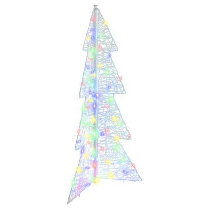 Brad de Crăciun cu 100 LED Multicolour 120 cm Acril GartenMobel Dekor