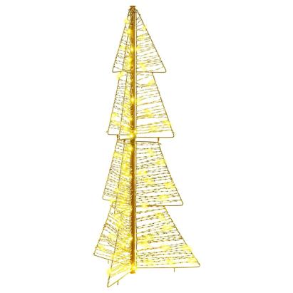 Brad de Crăciun cu 100 LED Alb cald 120 cm PET GartenMobel Dekor