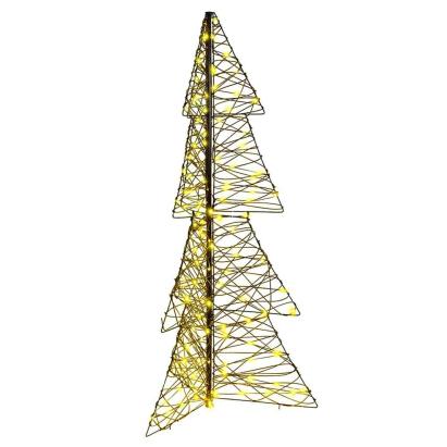 Brad de Crăciun cu 160 LED Alb cald 150 cm Ratan GartenMobel Dekor